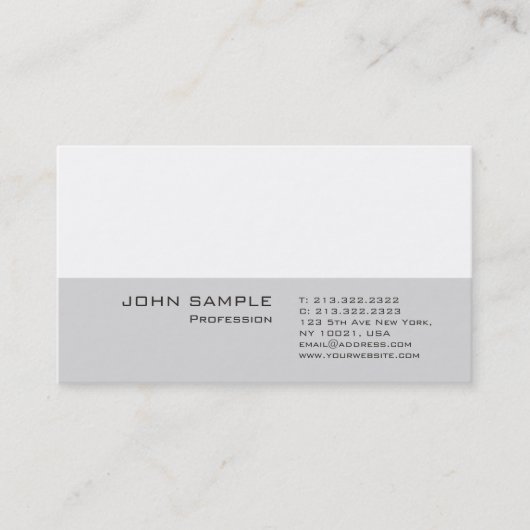 モダンプロフェッショナルプレーンシンプルグレーエレガント 名刺 (正面)