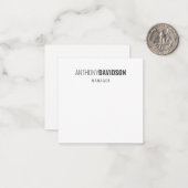 モダンプロフェッショナルプレーンシンプルミニマル ノートカード (正面/裏面インサイチュ)