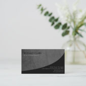 モダンプロフェッショナルプレーンブラックグレーシンプルエレガント 名刺 (スタンド正面)