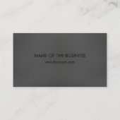 モダンプロフェッショナルプレーンブラックグレーシンプルエレガント 名刺 (裏面)