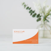 モダンプロフェッショナルプレーン白シンプルオレンジ 名刺 (スタンド正面)