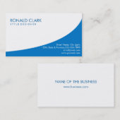 モダンプロフェッショナルプレーン白車の青 名刺 (正面/裏面)