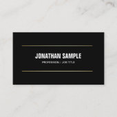 モダンプロフェッショナルプレーン白黒金ゴールドトレンディー 名刺 (正面)