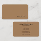 モダンプロフェッショナルプレーン薄茶色の署名 名刺 (正面/裏面)