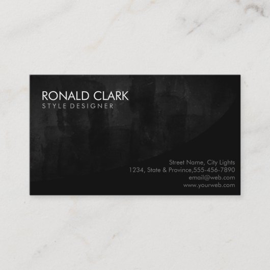 モダンプロフェッショナルプレーン黒の黒板 名刺 (正面)