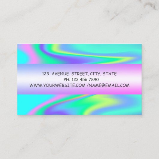 モダンプロフェッショナルホログラフィ魅力的ック 名刺 (裏面)