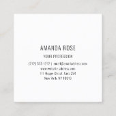 モダンプロフェッショナルホワイトレミュカスタムアのロゴ スクエア名刺 (裏面)