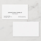 モダンプロフェッショナルホワエレガントイシンプルトプレーン 名刺 (正面/裏面)