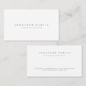 モダンプロフェッショナルホワエレガントイシンプルトプレーン 名刺 (正面/裏面)