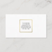 モダンプロフェッショナルホワエレガントイト金ゴールドシックシンプル 名刺 (裏面)