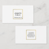 モダンプロフェッショナルホワエレガントイト金ゴールドシックシンプル 名刺 (正面/裏面)