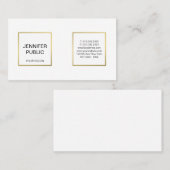 モダンプロフェッショナルホワエレガントイト金ゴールドシックシンプル 名刺 (正面/裏面)