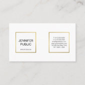 モダンプロフェッショナルホワエレガントイト金ゴールドシックシンプル 名刺 (正面)