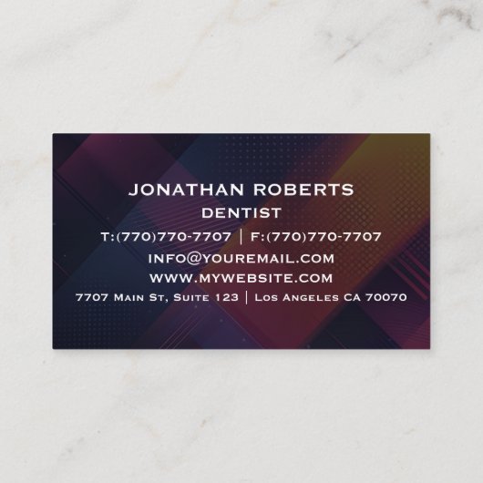 モダンプロフェッショナルミニマリストExecutive Generic B 名刺 (裏面)