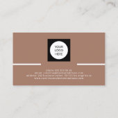 モダンプロフェッショナルミニマルな茶色のロゴ写真 名刺 (裏面)