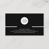 モダンプロフェッショナルミニマルのロゴフォトブラック 名刺 (裏面)