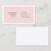 モダンプロフェッショナルミニマルエレガントリストピンクプレーン 名刺 (正面/裏面)