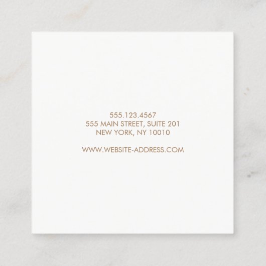 モダンプロフェッショナルミニマルダークグリーン スクエア名刺 (裏面)