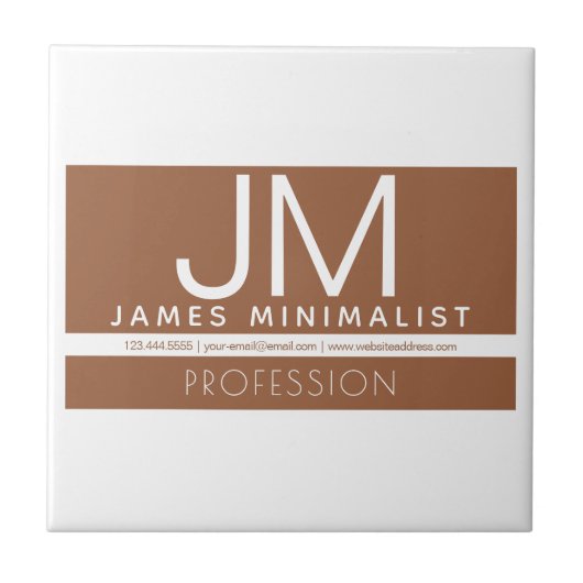 モダンプロフェッショナルミニマルデザイン |ブラウンとホワイト タイル (正面)