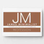 モダンプロフェッショナルミニマルデザイン |ブラウンとホワイト フォトプラーク (正面)