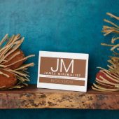 モダンプロフェッショナルミニマルデザイン |ブラウンとホワイト フォトプラーク (側面)