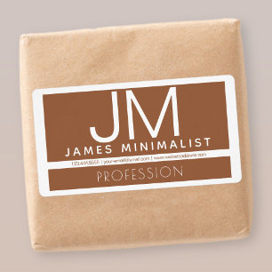 モダンプロフェッショナルミニマルデザイン  ブラウンとホワイト ラベル