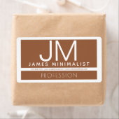 モダンプロフェッショナルミニマルデザイン |ブラウンとホワイト ラベル (インサイチュ)