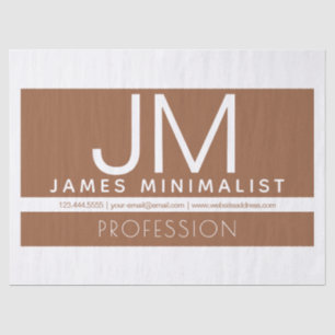 モダンプロフェッショナルミニマルデザイン  ブラウンとホワイト 薄葉紙