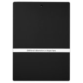 モダンプロフェッショナルミニマルデザイン | ブラック&ホワイト クリップボード (裏面)