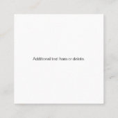 モダンプロフェッショナルミニマルデザイン | ブラック&ホワイト スクエア名刺 (裏面)