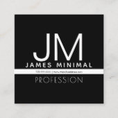 モダンプロフェッショナルミニマルデザイン | ブラック&ホワイト スクエア名刺 (正面)