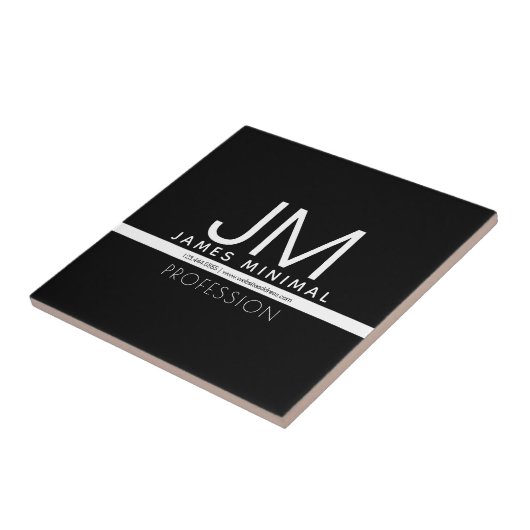 モダンプロフェッショナルミニマルデザイン | ブラック&ホワイト タイル (側面)