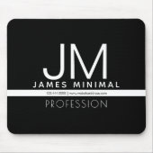 モダンプロフェッショナルミニマルデザイン | ブラック&ホワイト マウスパッド (正面)