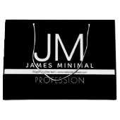 モダンプロフェッショナルミニマルデザイン | ブラック&ホワイト ラージペーパーバッグ (正面)