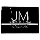 モダンプロフェッショナルミニマルデザイン | ブラック&ホワイト ラージペーパーバッグ (裏面)