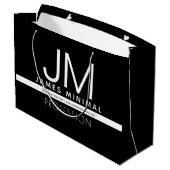 モダンプロフェッショナルミニマルデザイン | ブラック&ホワイト ラージペーパーバッグ (裏面アングル)