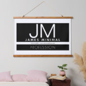 モダンプロフェッショナルミニマルデザイン | ブラック&ホワイト 吊り下げ型タペストリー (寝室)