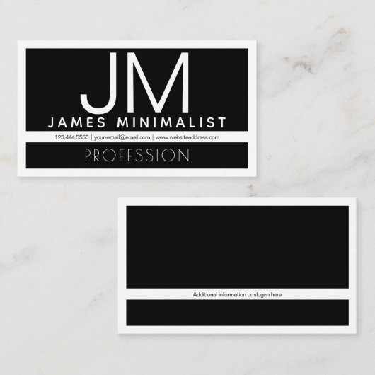 モダンプロフェッショナルミニマルデザイン | ブラック&ホワイト 名刺 (正面/裏面)