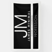 モダンプロフェッショナルミニマルデザイン | ブラック&ホワイト 横断幕 (縦)