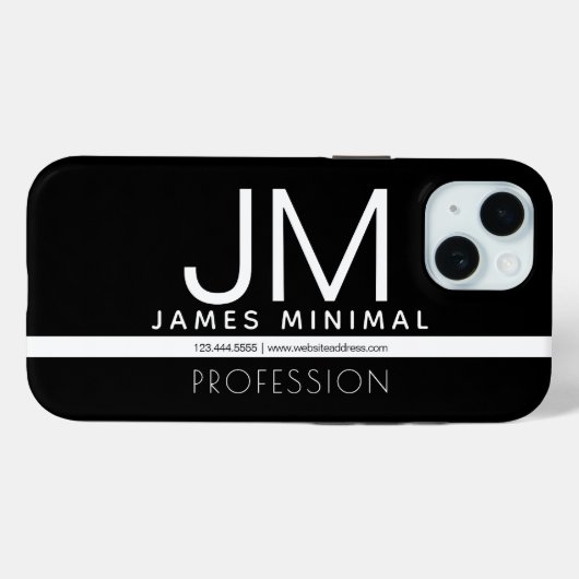 モダンプロフェッショナルミニマルデザイン | ブラック&ホワイト Case-Mate iPhoneケース (裏面 (横))
