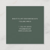 モダンプロフェッショナルミニマル手書きブラックS スクエア名刺 (裏面)