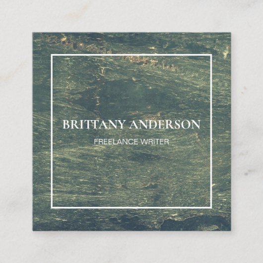 モダンプロフェッショナルミニマル手書きブラックS スクエア名刺 (正面)