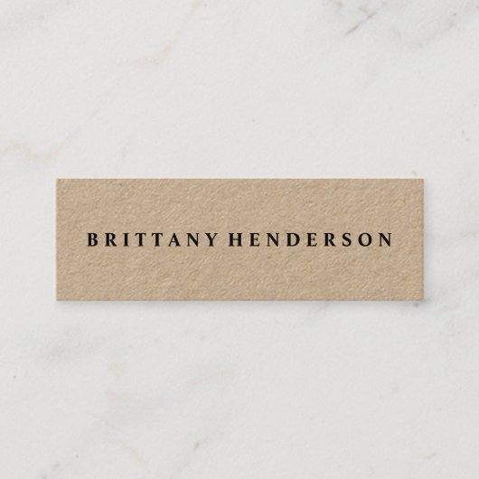 モダンプロフェッショナルミニマル素朴リストクラフト スキニー名刺 (正面)