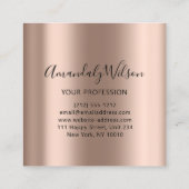 モダンプロフェッショナルメイクアップアーティストのインフルエンサーバラ スクエア名刺 (裏面)