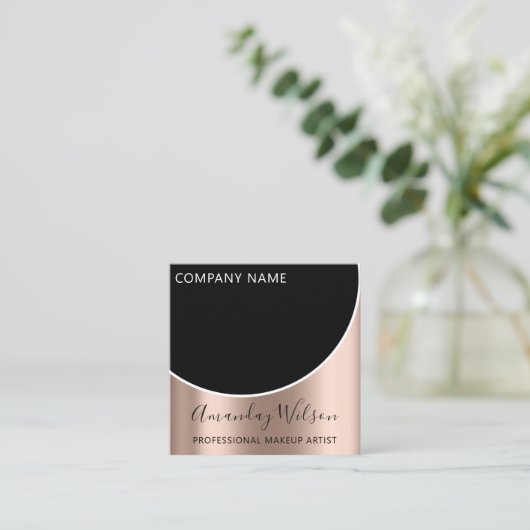 モダンプロフェッショナルメイクアップアーティストのインフルエンサーバラ スクエア名刺 (スタンド正面)