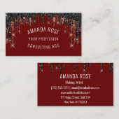 モダンプロフェッショナルメイクアップアーティストヘアブルゴーニュ 名刺 (正面/裏面)