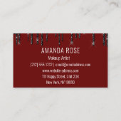 モダンプロフェッショナルメイクアップアーティストヘアブルゴーニュ 名刺 (裏面)