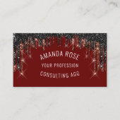 モダンプロフェッショナルメイクアップアーティストヘアブルゴーニュ 名刺 (正面)