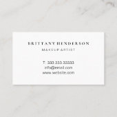 モダンプロフェッショナルメイクアップアーティスト赤い唇 名刺 (裏面)