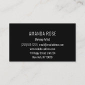 モダンプロフェッショナルメイクアップイベントブラックドリップスラッシュズ 名刺 (裏面)